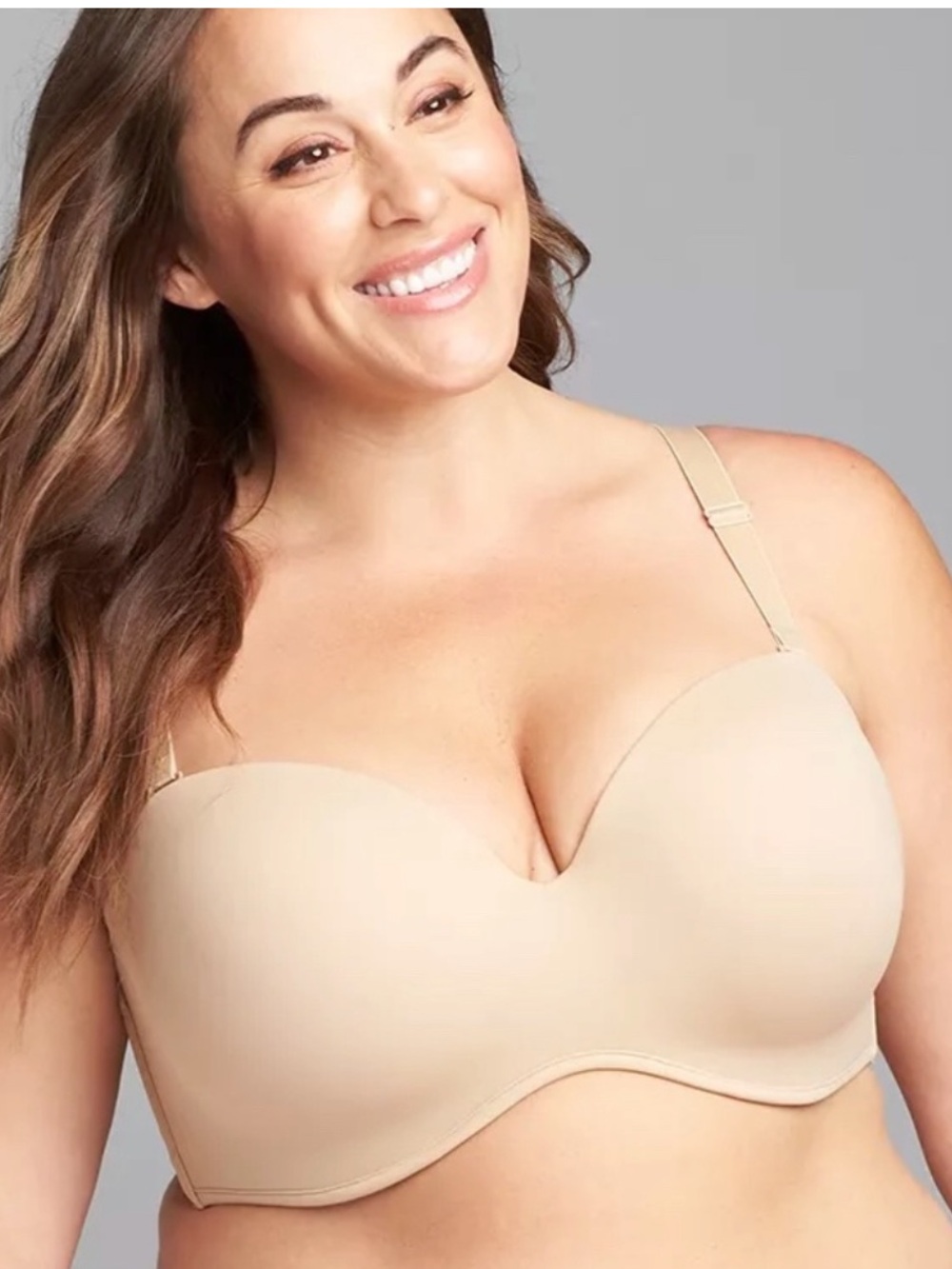 NWOT Lane Bryant Cacique Boost Multiway
Strapless Bra Women’s SZ 42C in Nude